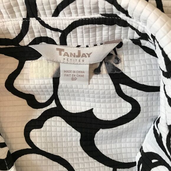 TanJay black and white blazer | jacket 8 Petite - Picture 8 of 11
